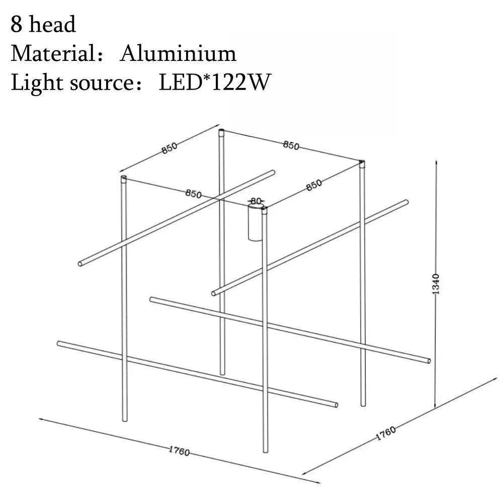 Nordic Minimalist Italian Tube Chandeliers — alternate product view 11
