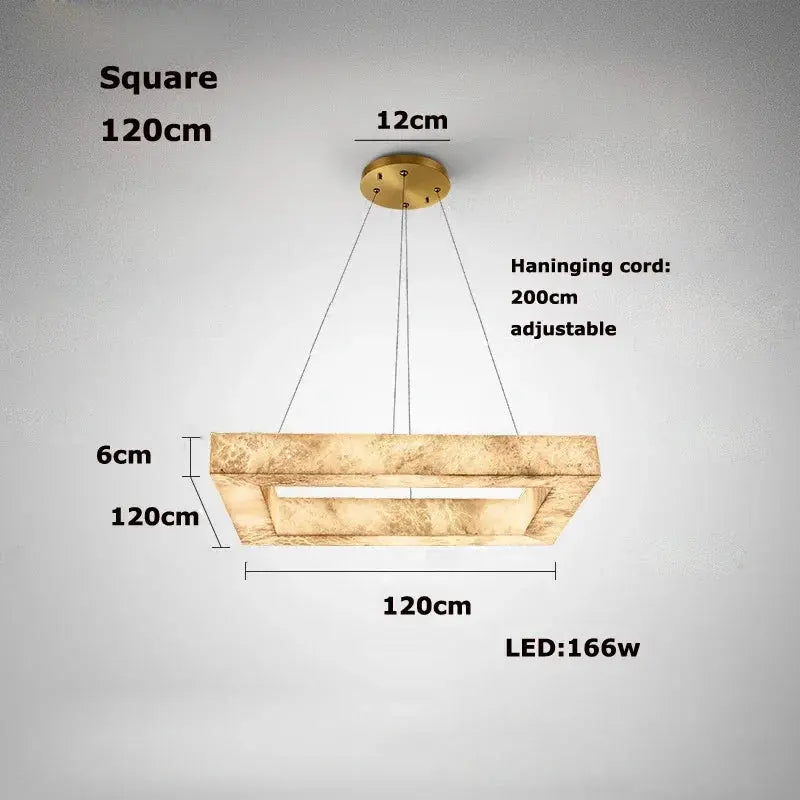 Luxury Marble Lighting Square Chandeliers — alternate product view 16
