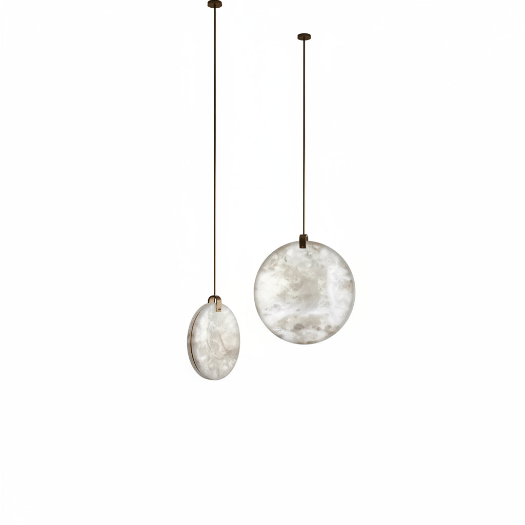 Disc Alabaster Pendant Light — shown in an interior setting