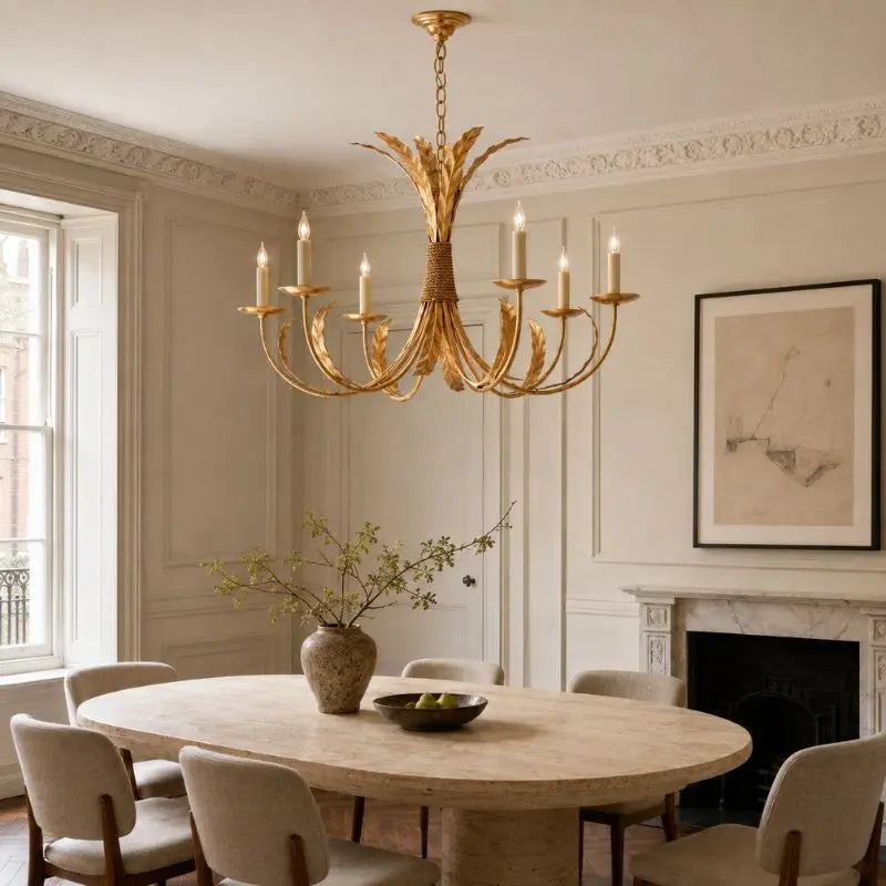 Solenne Gold Leaf Iron Pendant Light — product view