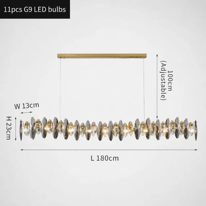 Wave Modern Crystal Designer Chandeliers — close-up design detail