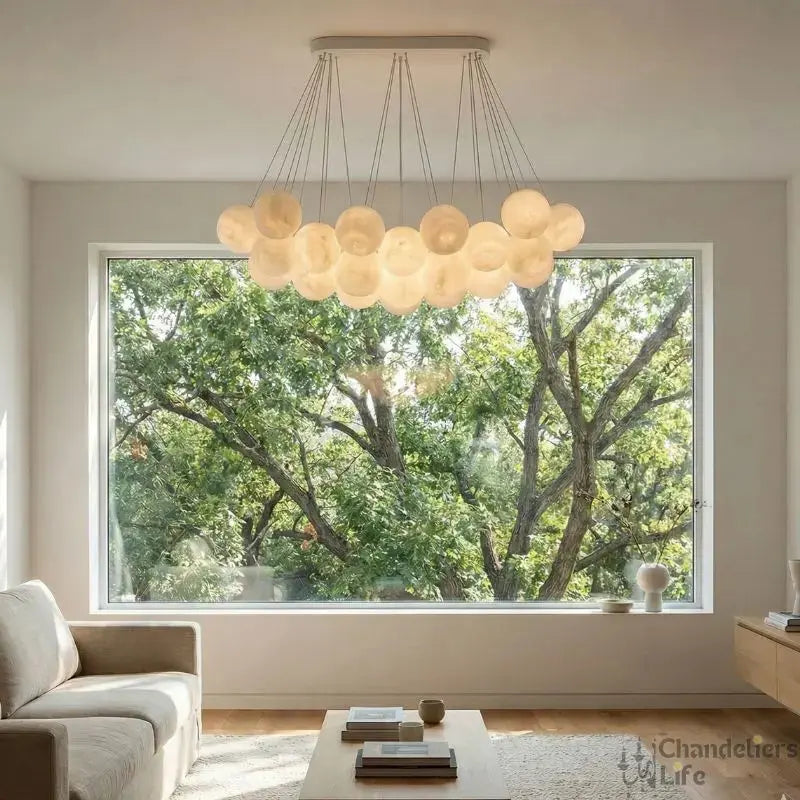 Rectangular Balls Alabaster Chandelier — alternate product view 2