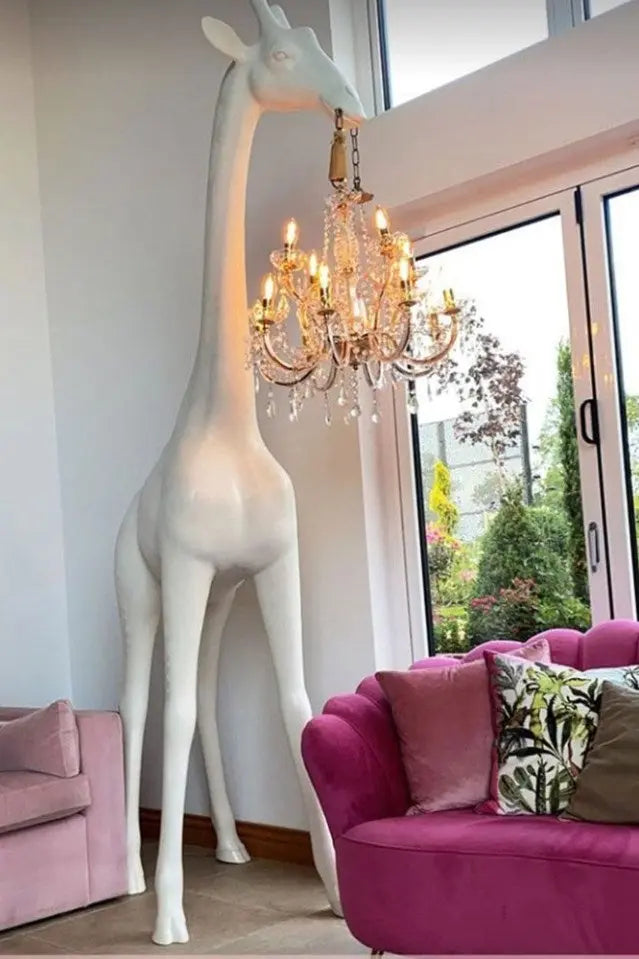 Art Sculpture Giraffe Chandelier - White — alternate product view 6