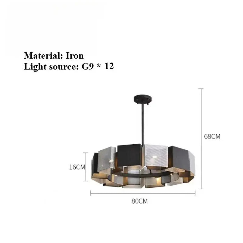 Industrial Style Black Metal Chandeliers — alternate product view 10