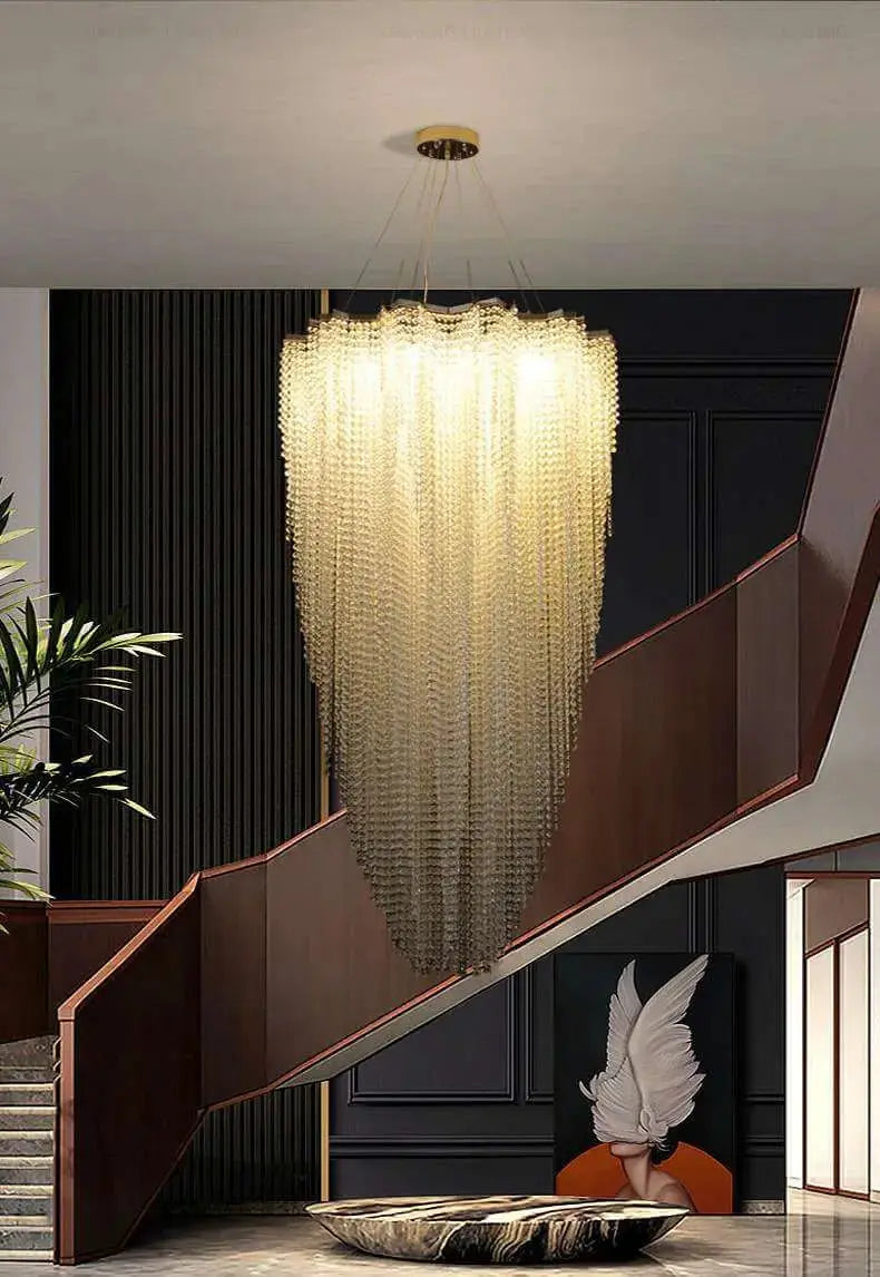 Luxury High Ceiling Modern Crystal Chandelier — alternate product view 3