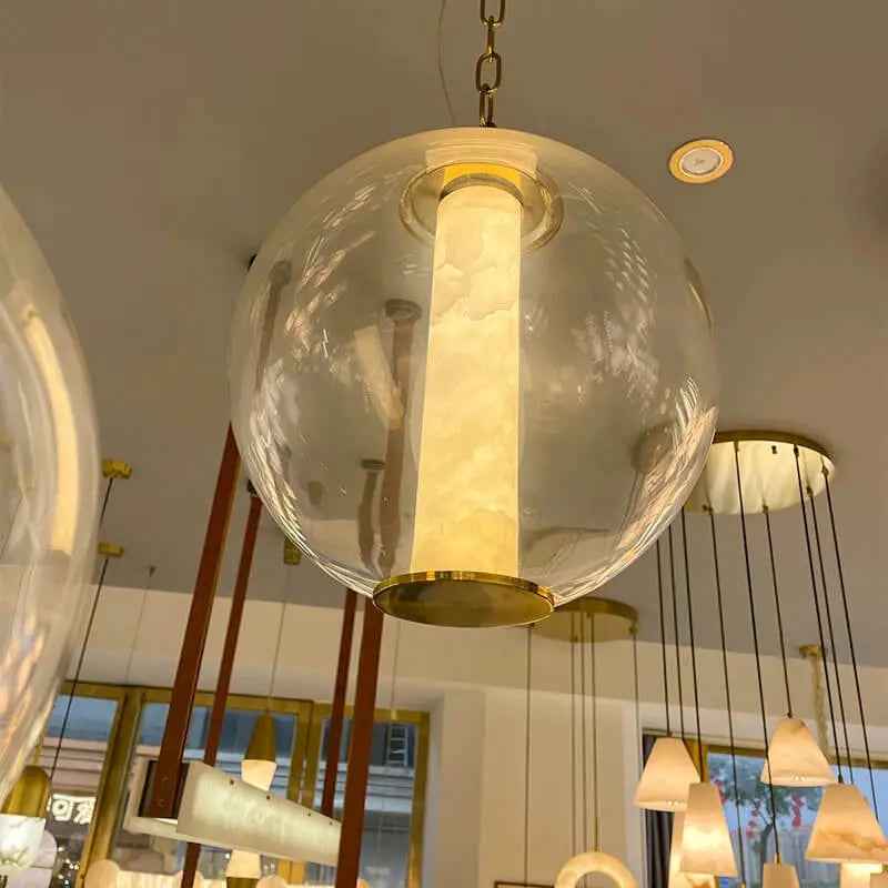 Night Atmosphere Alabaster Pendant Light — alternate product view 3