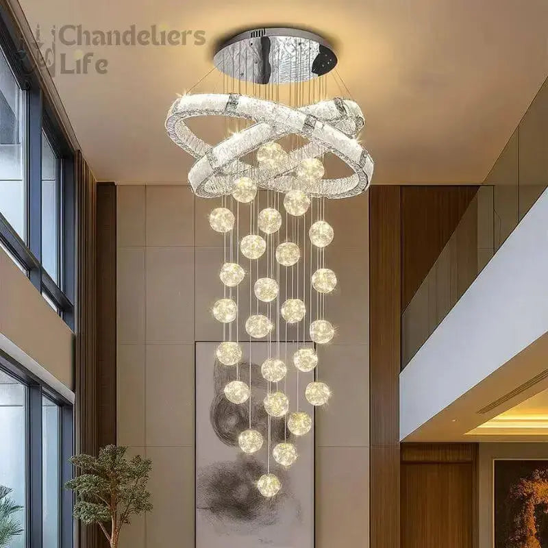 Modern Home Decor Led Staircase Chandeliers — shown in an interior setting 2