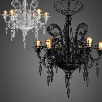 Iron Designer Baroque Lustre — shown in an interior setting 3