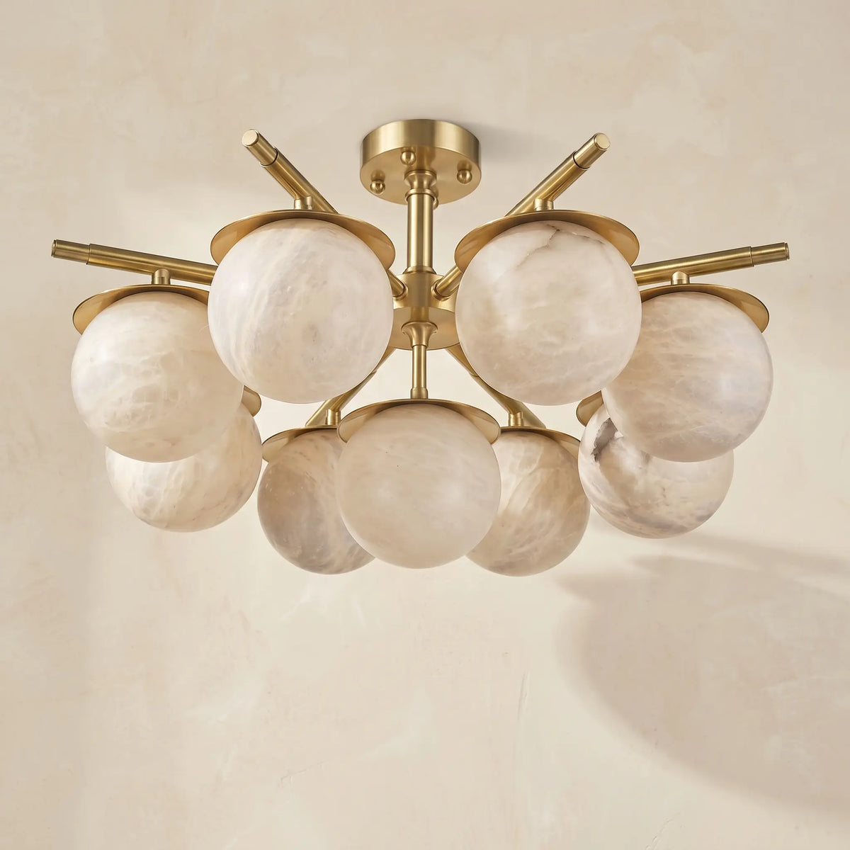 Alabaster Ceiling Lamp — illuminated view