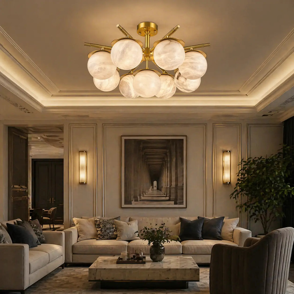 Alabaster Ceiling Lamp — shown in an interior setting 4