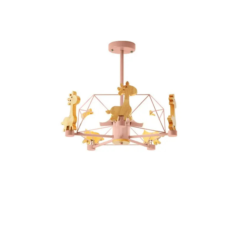 Wood Horse Kids Chandelier — product view