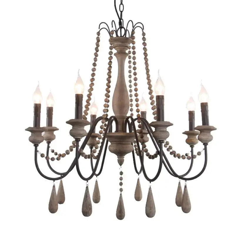 Vintage Wood Chandelier — alternate product view 1