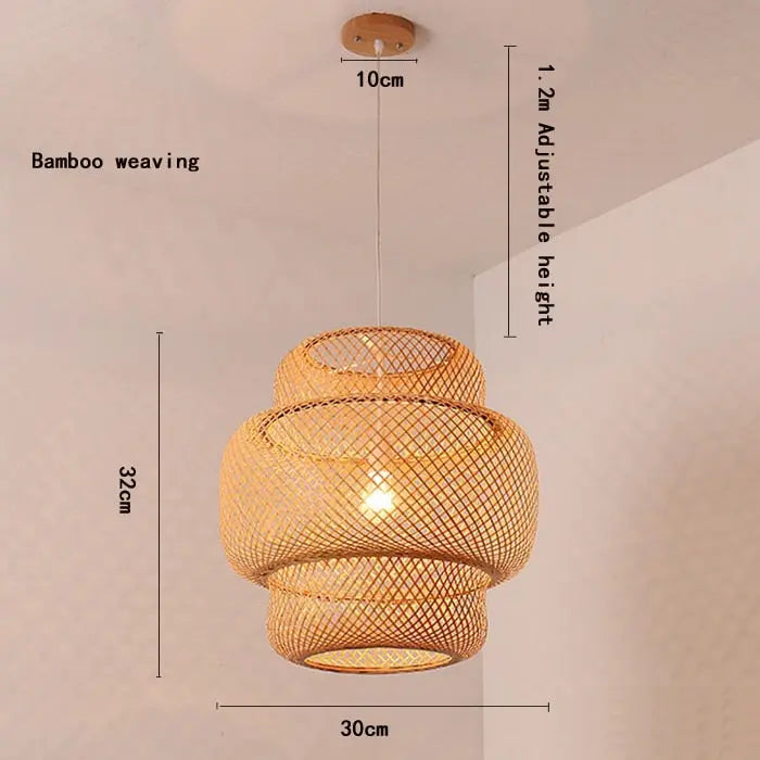 Hand-Woven Bamboo Pendant Light — alternate product view 7