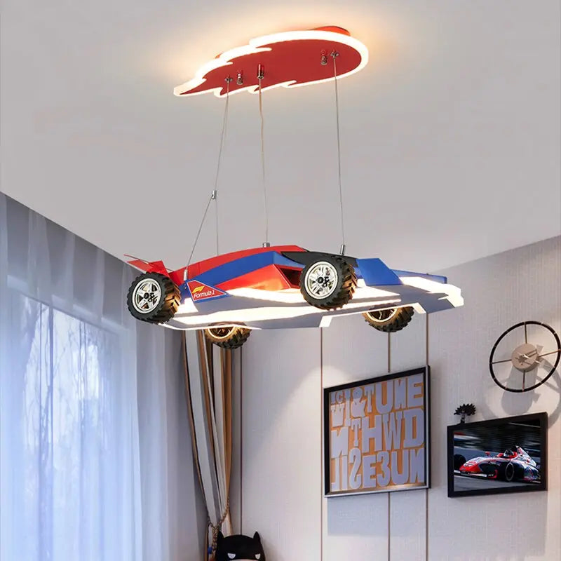 Kids Bedroom Decorative Race Car Chandelier — alternate product view 4