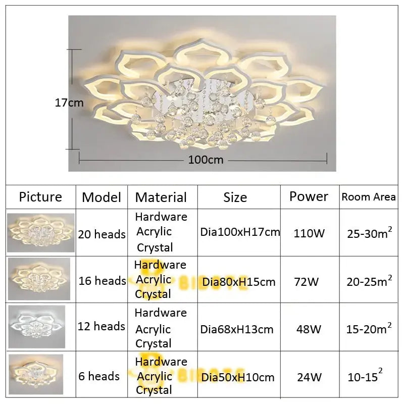 Modern Crystal Ceiling Chandelier — alternate product view 9