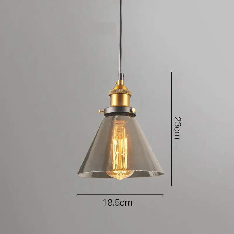 Industrial Retro Smoky Glass Vintage Pendant Lights — alternate product view 7