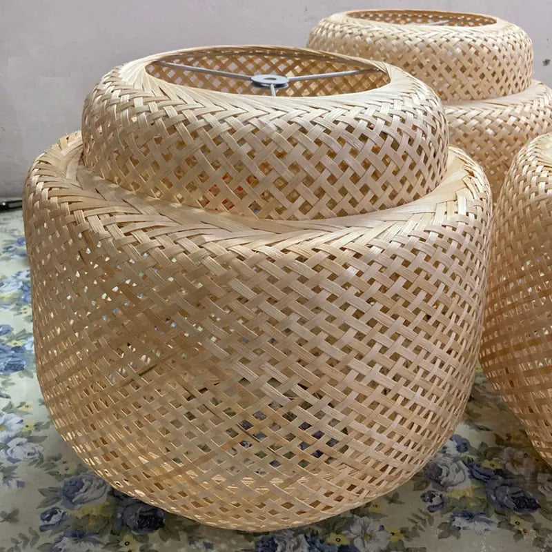 Hand-Woven Bamboo Pendant Light — alternate product view 1