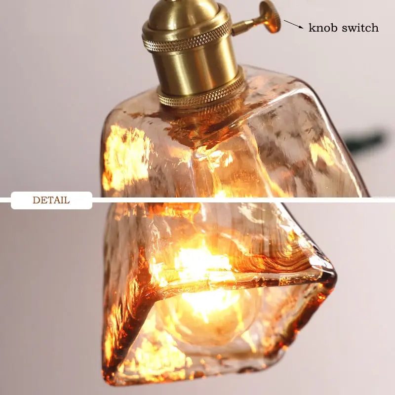 Modern Brass Glass Pendant Lights — alternate product view 1