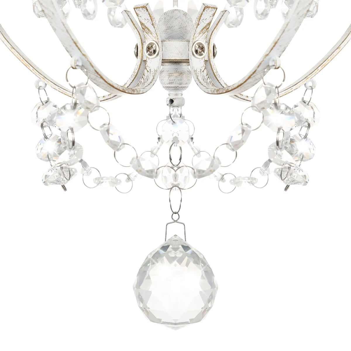 One Light Crystal White Chandelier — alternate product view 3