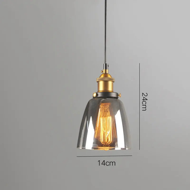 Industrial Retro Smoky Glass Vintage Pendant Lights — alternate product view 6