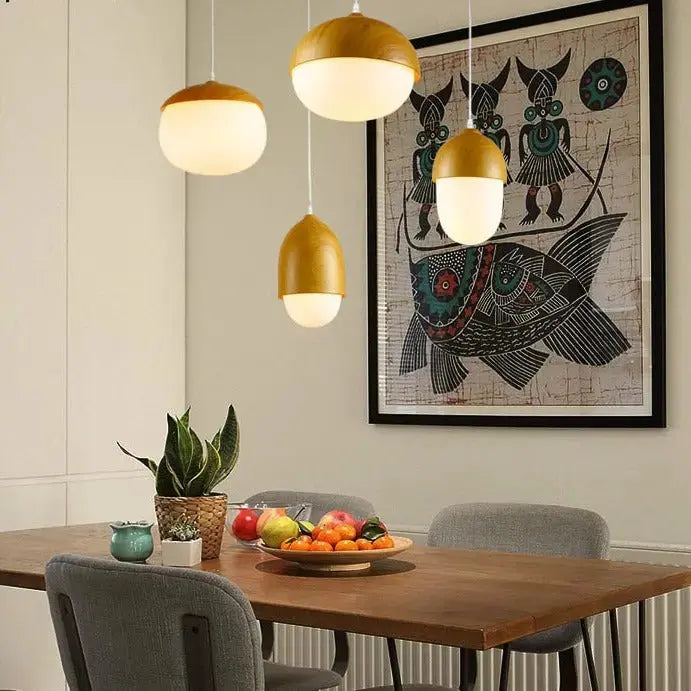 Nuts Acorn Small Mushrooms Hanging Lamp — product view
