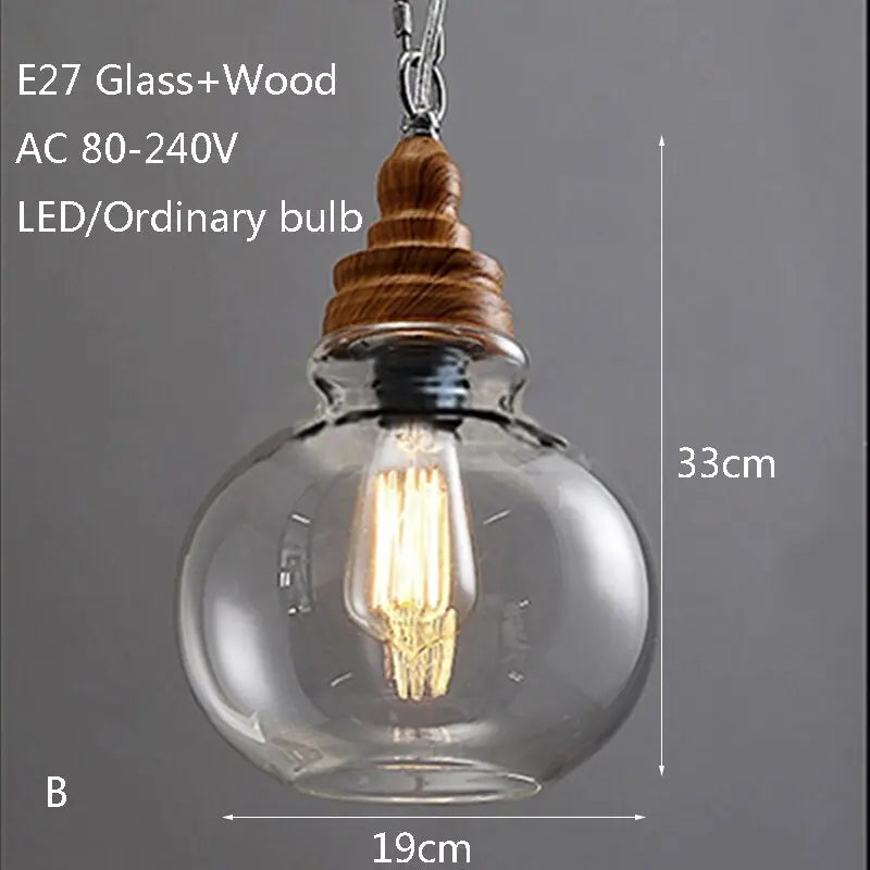 Creative Wood Single Head Pendant Lamp — alternate product view 2
