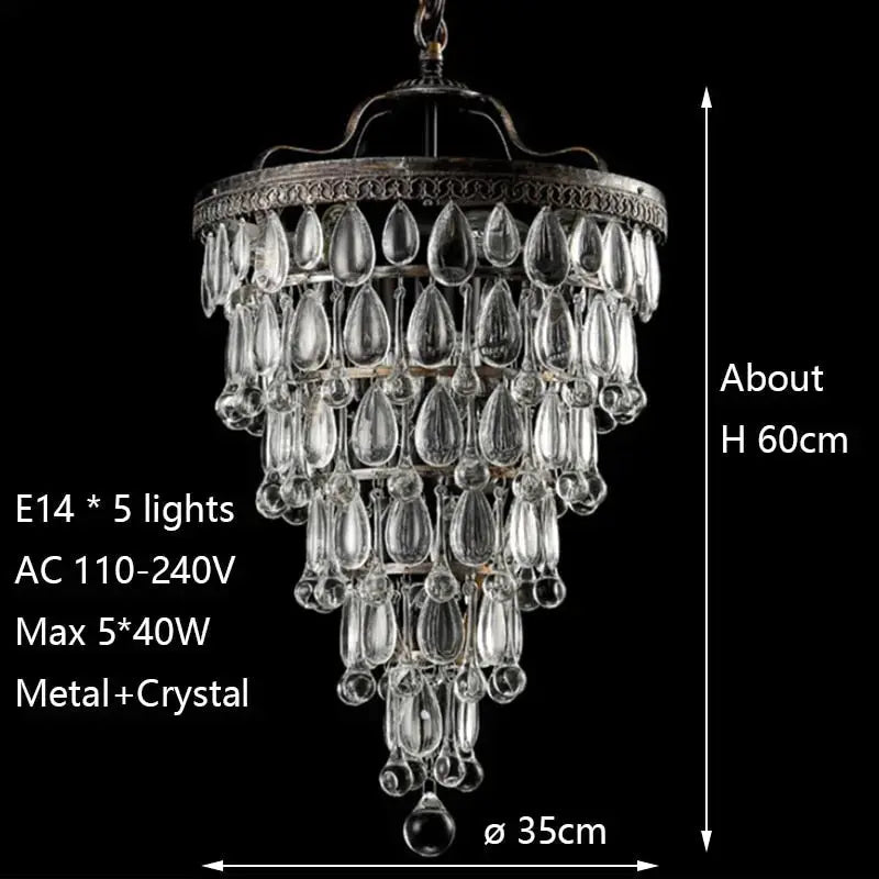 Retro Vintage Cooper Crystal Retro Chandelier — alternate product view 9
