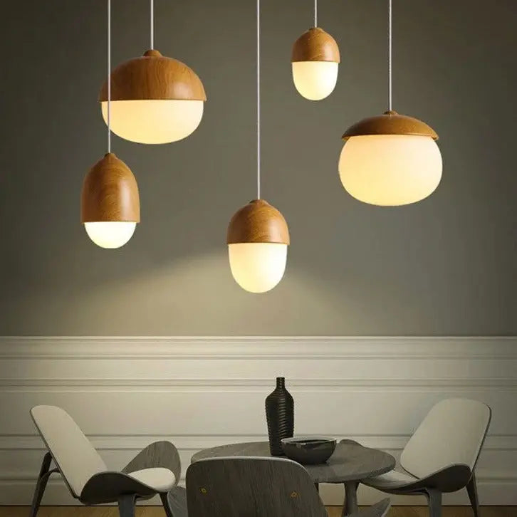 Nuts Acorn Small Mushrooms Hanging Lamp — alternate product view 4