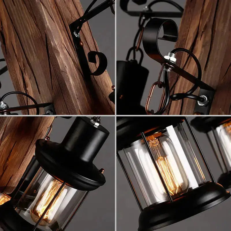 Retro Wood Vintage Chandelier — alternate product view 5