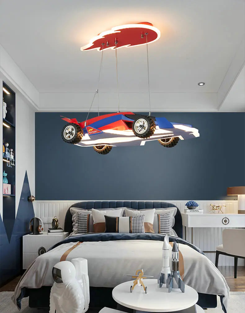 Kids Bedroom Decorative Race Car Chandelier — alternate product view 5