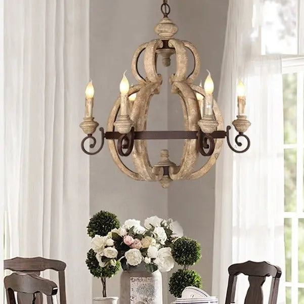 Rustic Wood Chandelier — alternate product view 8