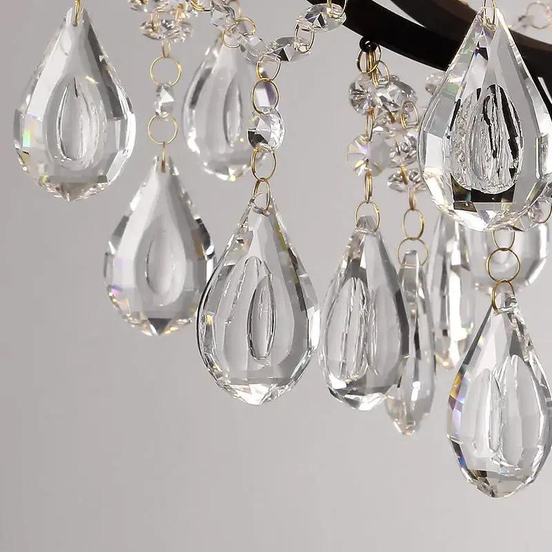 Rustic Chandelier Black Crystal Hanging Light 8 Arms — alternate product view 4
