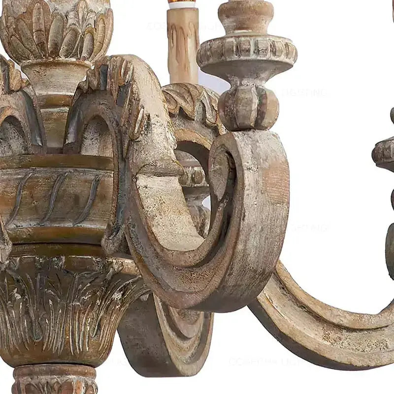 Roman Pillar Wooden Chandelier — alternate product view 6