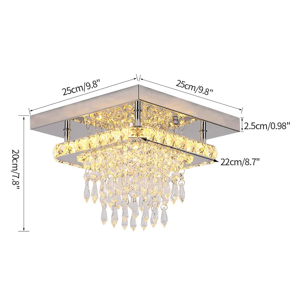 Modern Square Raindrop Ceiling Chandelier — alternate product view 11