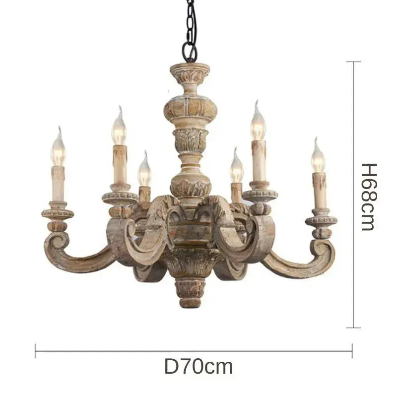 Roman Pillar Wooden Chandelier — alternate product view 12