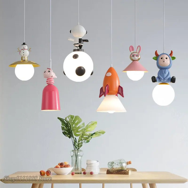 Nordic Kids Room Toys Figurine Pendant Lights — alternate product view 1