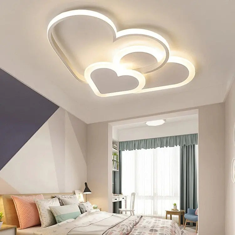 Ceiling Chandelier Heart Shape Girls Room — alternate product view 1