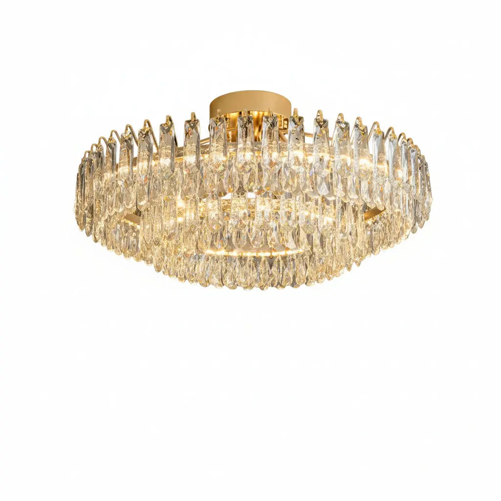 Modern Gold Crystal Ceiling Lights — alternate product view 1
