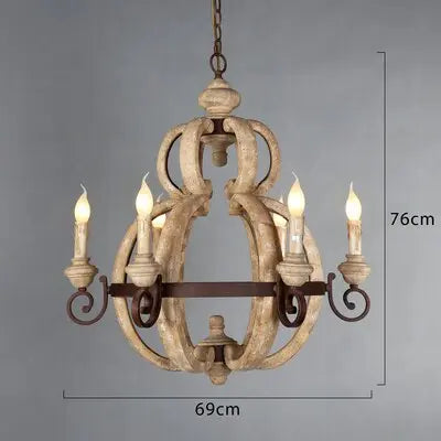 Rustic Wood Chandelier — alternate product view 10