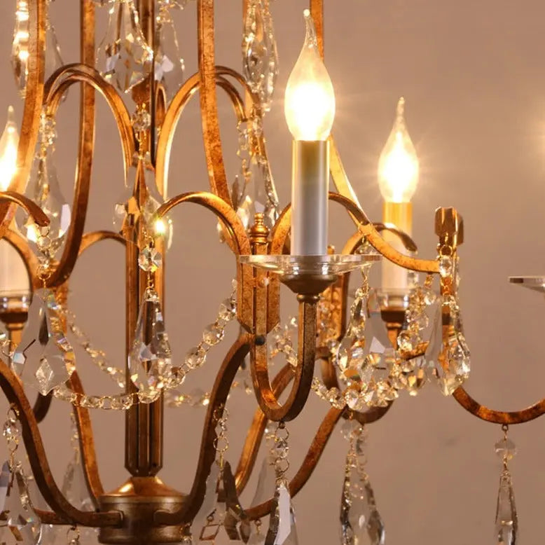 Retro Gold Crystal Chandelier — alternate product view 6