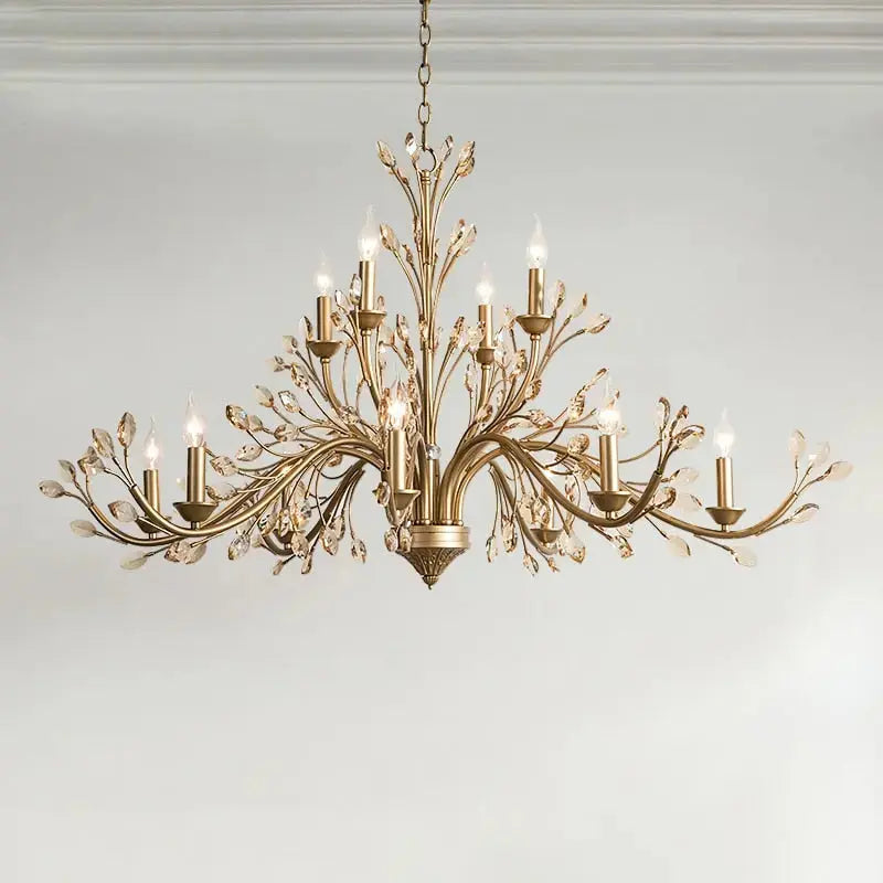 Modern Crystal Branch Chandelier - Amber — alternate product view 1