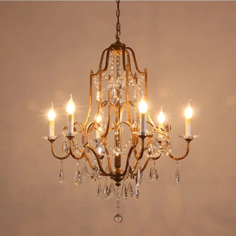 Retro Gold Crystal Chandelier — alternate product view 13