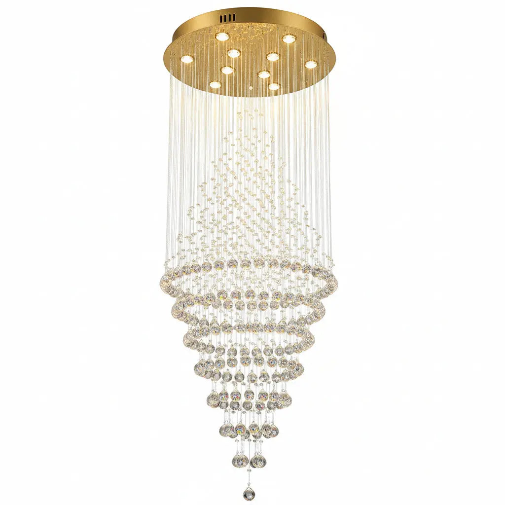 Modern Drop Crystal Chandelier — alternate product view 1