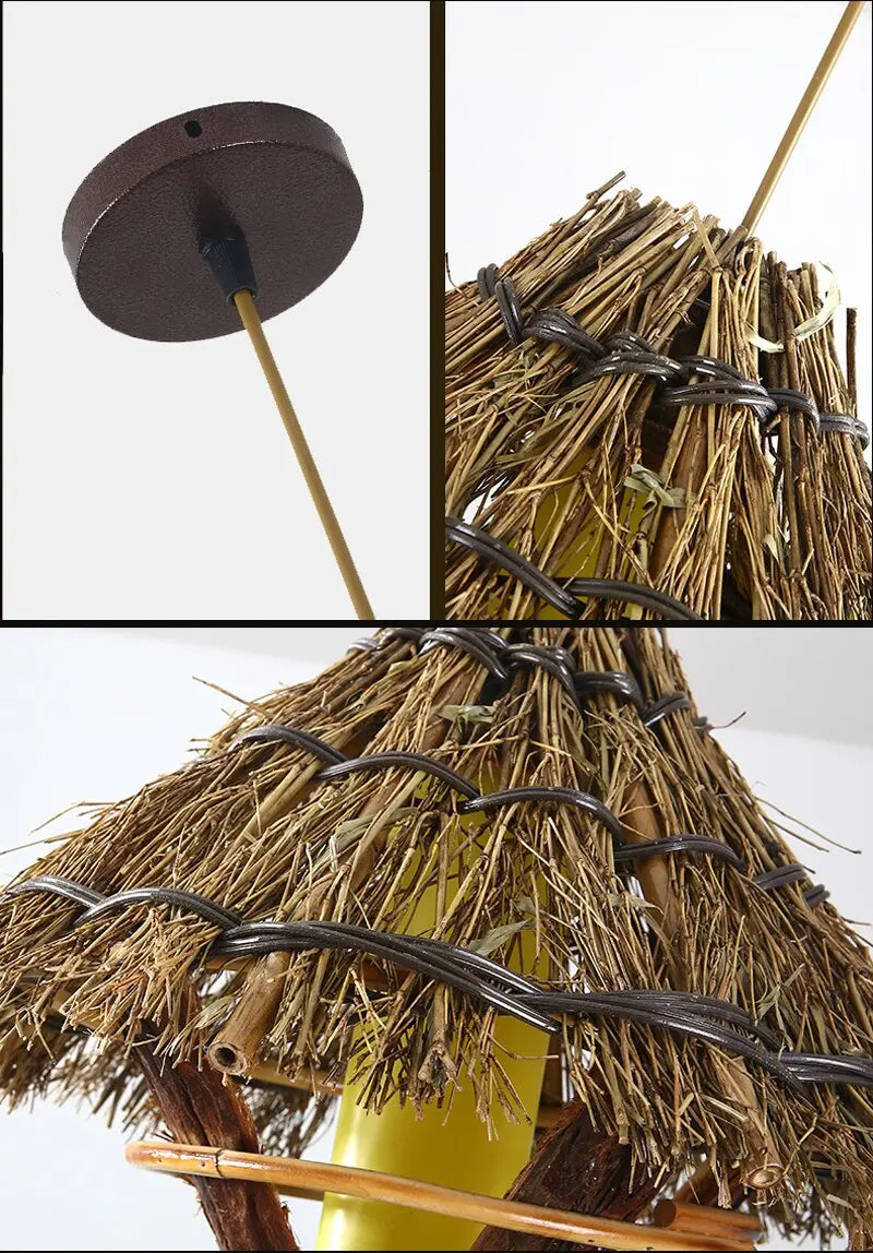 Retro Loft Bamboo Art Hanging Lamp — alternate product view 3