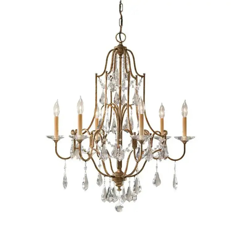 Retro Gold Crystal Chandelier — alternate product view 1