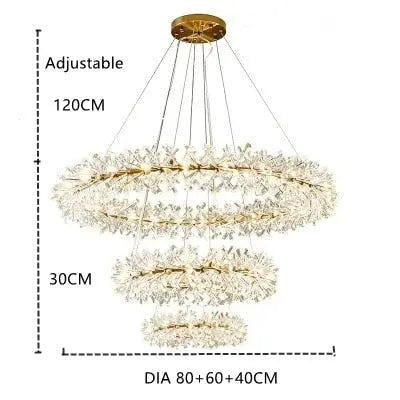 New Luxury Crystal Flower Chandelier — alternate product view 16
