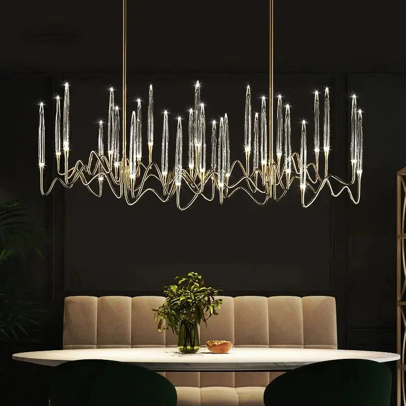 Luxury Nordic Tree Branch Candle Shaped Designer Chandelier - Silver — product view