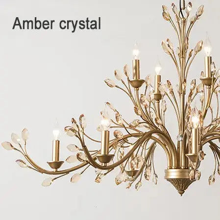 Modern Crystal Branch Chandelier - Amber — alternate product view 7
