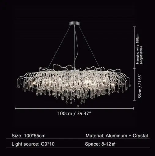 Luxury Chrome Raindrop Chandelier — alternate product view 9