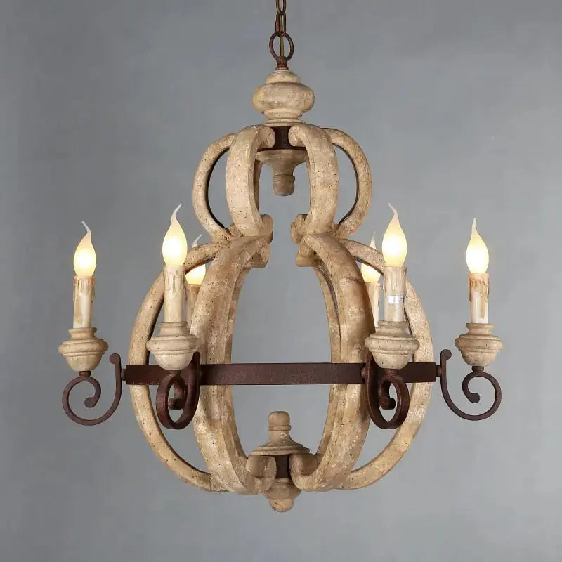 Rustic Wood Chandelier — alternate product view 2